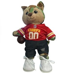 Build A Bear Camo Wolf Great Wolf Lodge Stuffed Animal Toy Chief NFL football